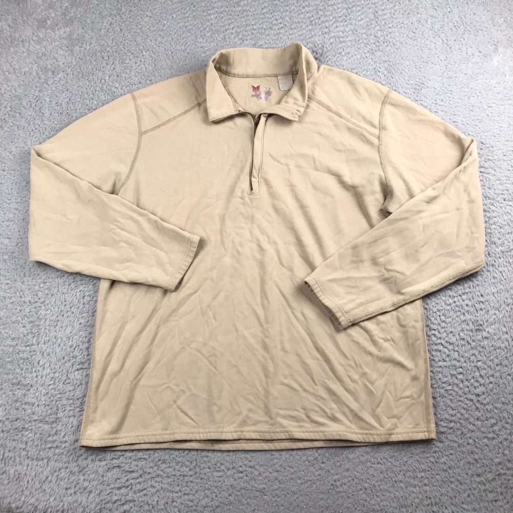 DriFire FR 1/4 Zip Fleece Pullover Mens L Sand Flame Resistant Military Workwear